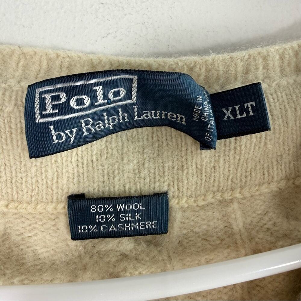 Polo Ralph Lauren Sweater Vest Wool Silk Cashmere Rowing Cricket Tennis XL Tall - Picture 3 of 12